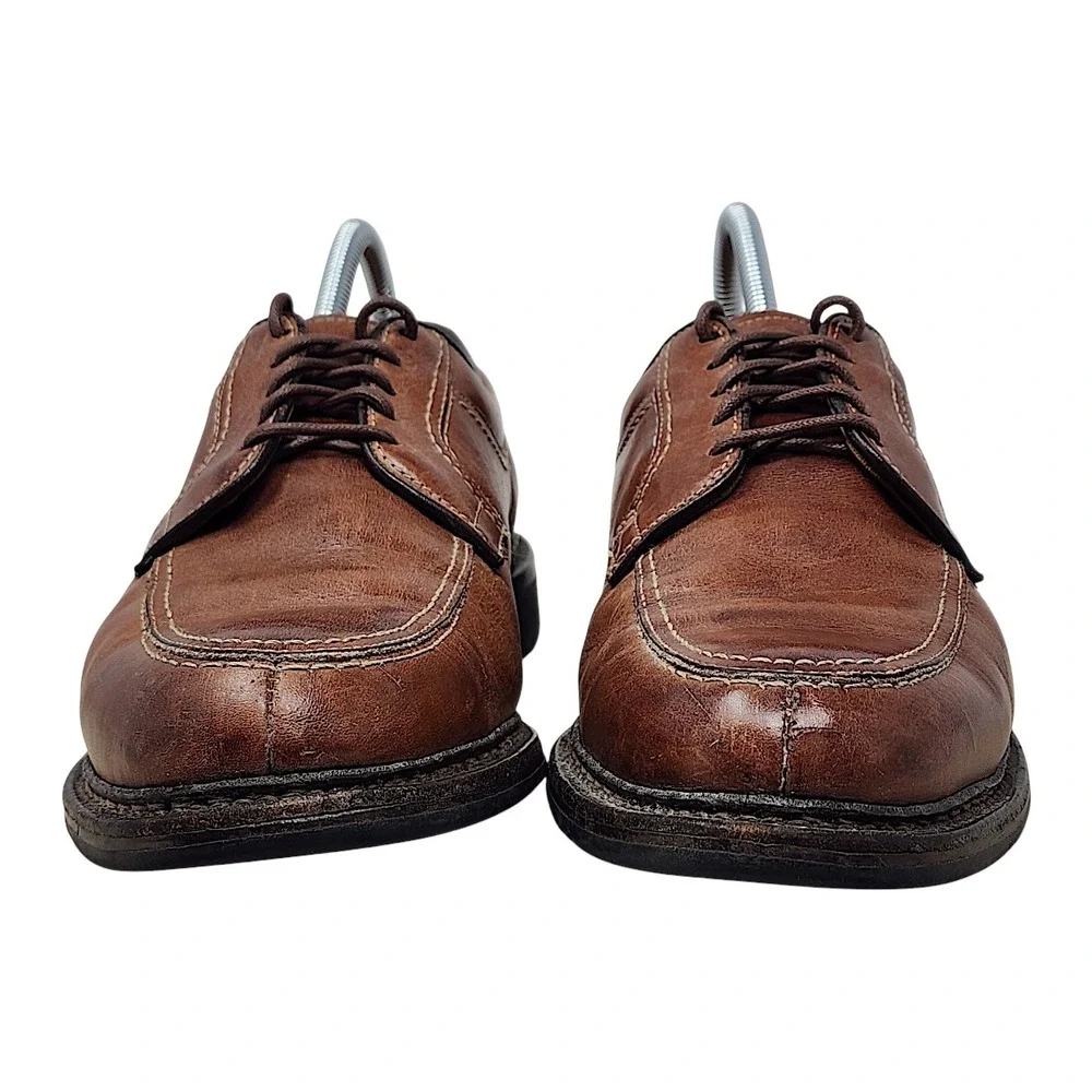 Allen Edmonds Wilbert 10 D Mens Brown Leather Split Toe Derby Shoes 1951 3502